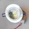 LED COB Луни за Вграждане 5W - Топло Бяла Светлина 3000K Корпус Металик