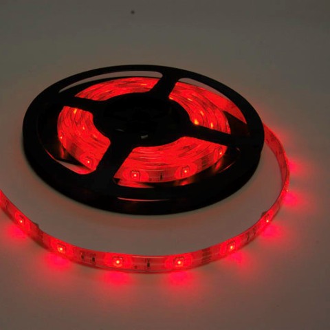 Червена LED Лента 5 метра SMD5050 36W 24V Влагозащитена IP65 5.90лв 30 LEDs 7,2W на Метър