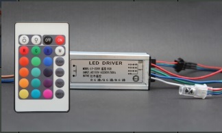 Захранване с Контролер + Дистанционно управление за 10W RGB LED Прожектор