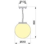 Висяща Иноксова Лампа - Стратус 89cm