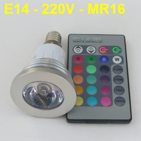 E14 RGB LED Луничка 3W Дистанционно Управление - Кликнете на изображението, за да го затворите