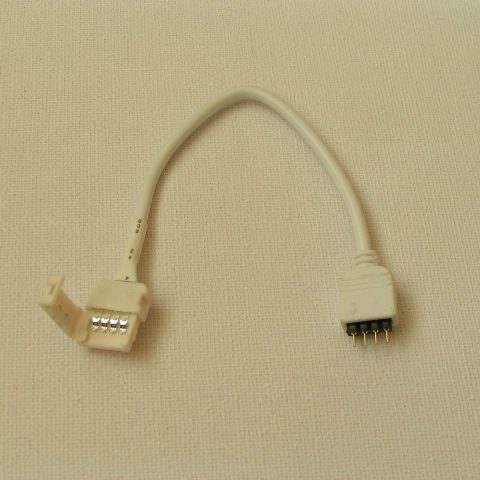 Конектор с кабел за Свързване на парче RGB LED Лента SMD5050 към RGB Контролер - Кликнете на изображението, за да го затворите