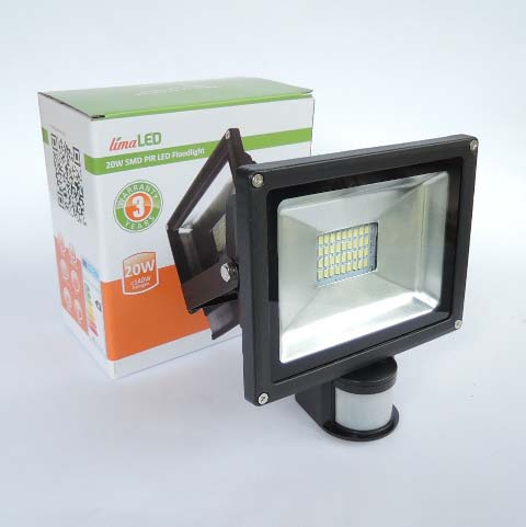 20W PIR SMD LED ПРОЖЕКТОР 6000К limaLED с 3г Гаранция