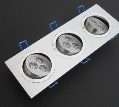 3x3W LED Спот Панел за Вграждане Топло Бяла Светлина 2700К
