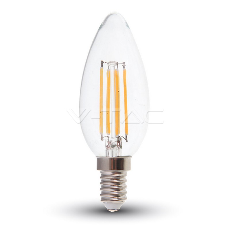 6W LED Крушка Filament E14 Кендъл 3000K - Кликнете на изображението, за да го затворите