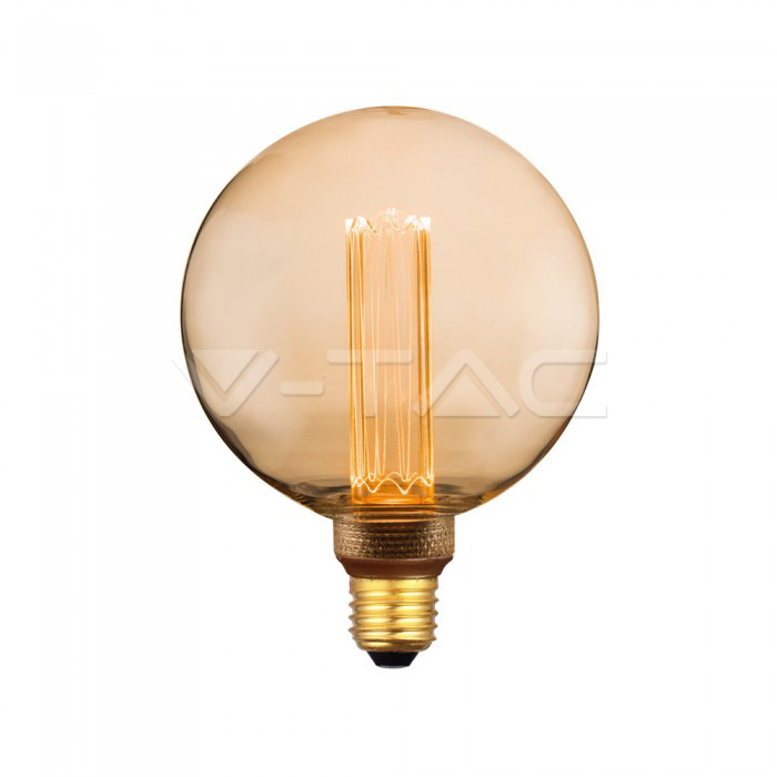 4W LED Крушка Арт Filament E27 G125 Amber Glass 1800K±200K