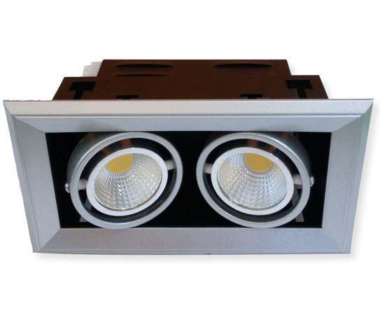 2x10W LED COB Панел за Вграждане Студено Бяла Светлина 6000К