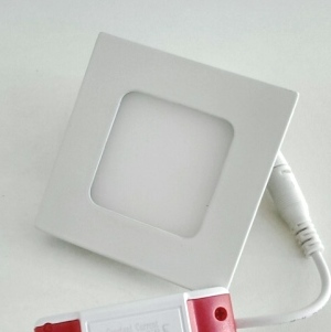 3W LED Панел за Вграждане Квадратен - Бяла Светлина 4500К