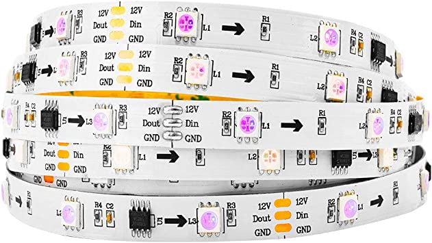 12V RGB LED Пиксел WS2811 60 пиксела на метър лента IP20