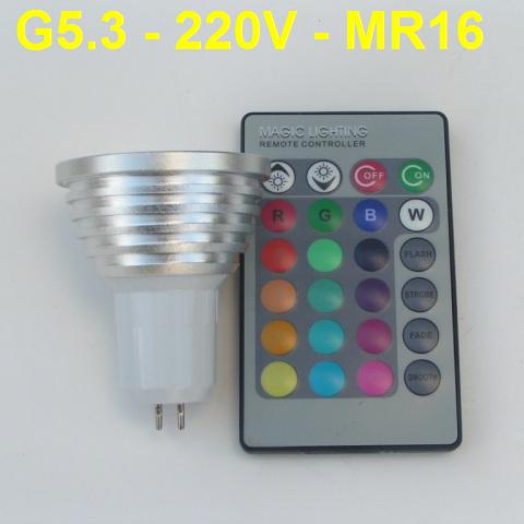 G5.3 220V RGB LED Луничка 3W Дистанционно Управление