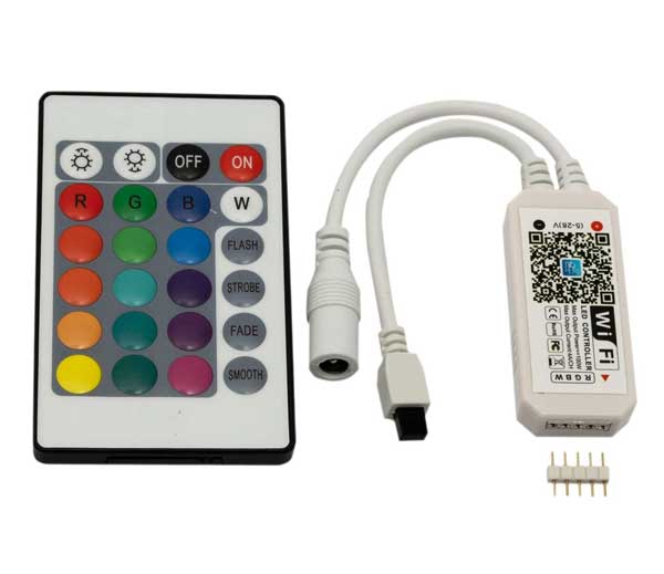 Wi-Fi RGBW/RGB+W LED Контролер 192W + IR Дистанционно управление - 24 бутона