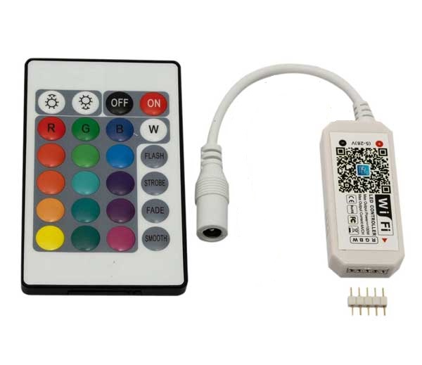 100W RGBW/RGB+W WiFi Контролер с RF Дистанционно Управление - 24 бутона