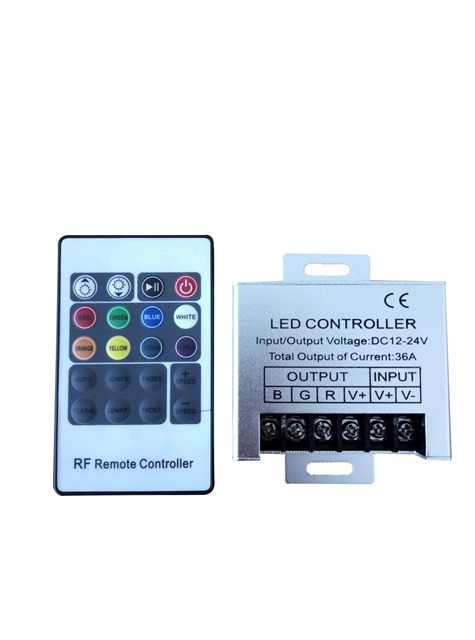 LED Контролер за RGB Лента RF Дистанционно Управление 20 Бутона до 240W - Кликнете на изображението, за да го затворите