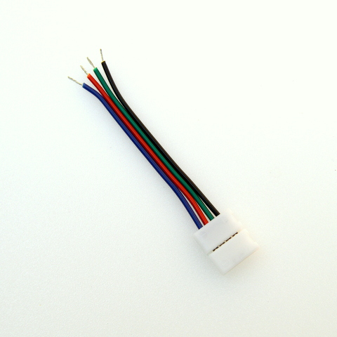 Едностранен Конектор с кабел за RGB LED Лента SMD5050 - Кликнете на изображението, за да го затворите