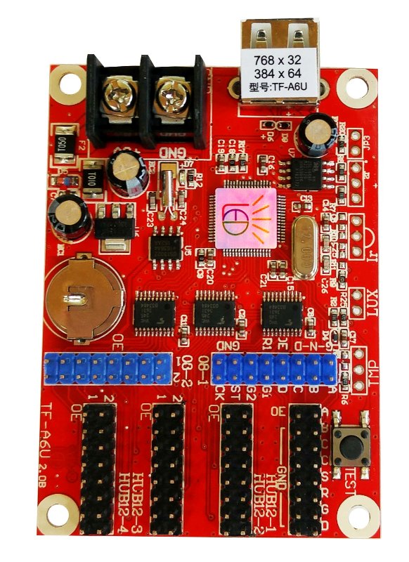 Контролер за Едноцветни LED Дисплеи 384x64 - 4xHUB12 - Кликнете на изображението, за да го затворите