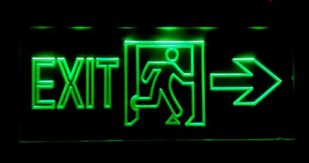 LED табелка - EXIT - Дясно за Евакуационно осветление - Кликнете на изображението, за да го затворите