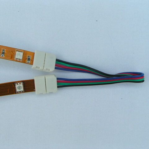 Конектор с кабел за RGB LED Лента SMD5050 - Кликнете на изображението, за да го затворите