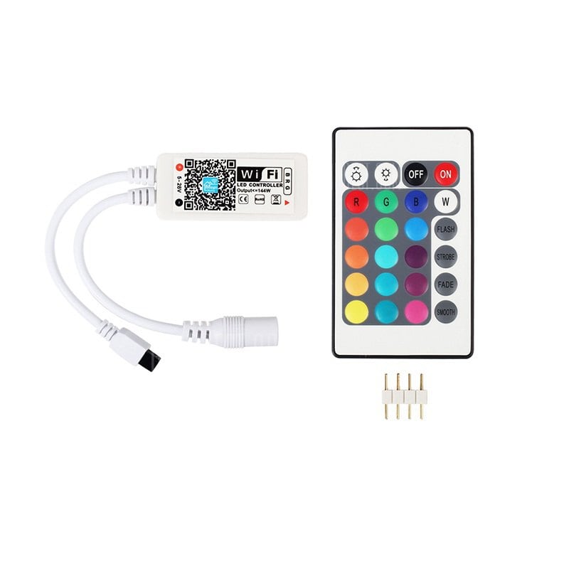 Wi-Fi RGB LED Контролер 144W + IR Дистанционно управление - 24 бутона