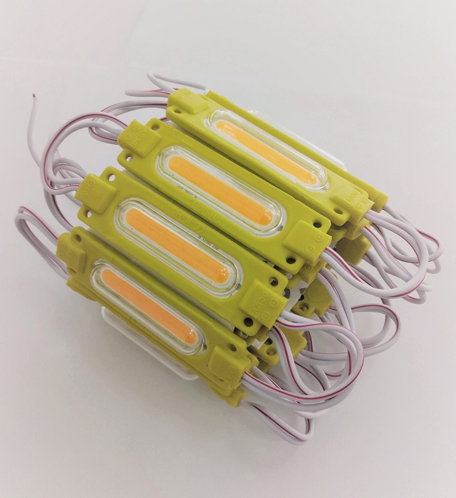 1W 12V COB LED Светодиоден модул IP65 - Жълт - Кликнете на изображението, за да го затворите