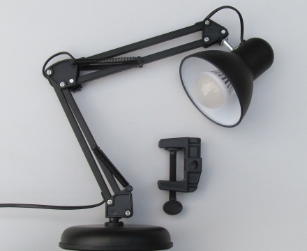 Проектантска Настолна Лампа + Щипка и LED Лампа